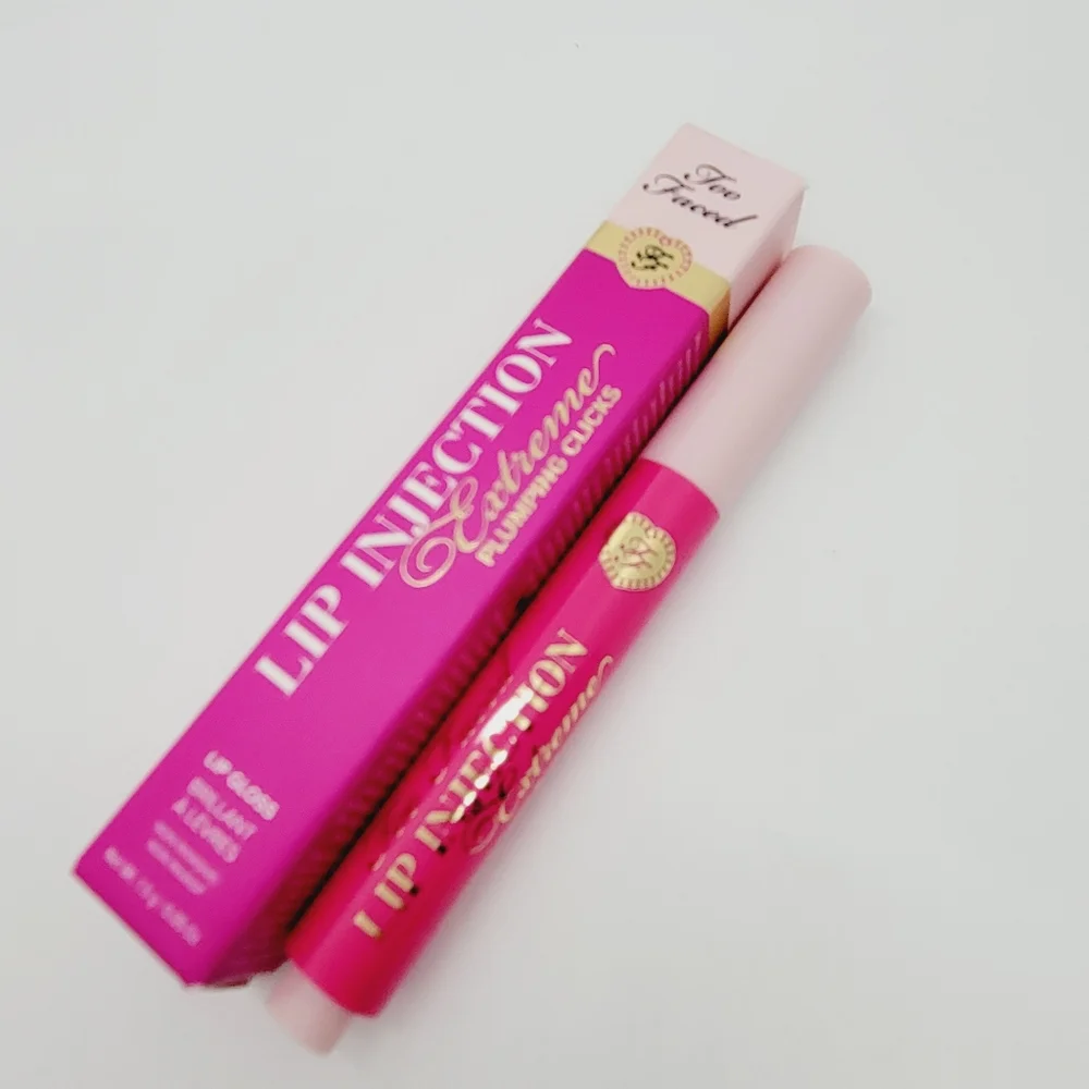 Perfect Pink Too Faced Lip Injection Extreme Plumping Clicks Lip Gloss Brand New